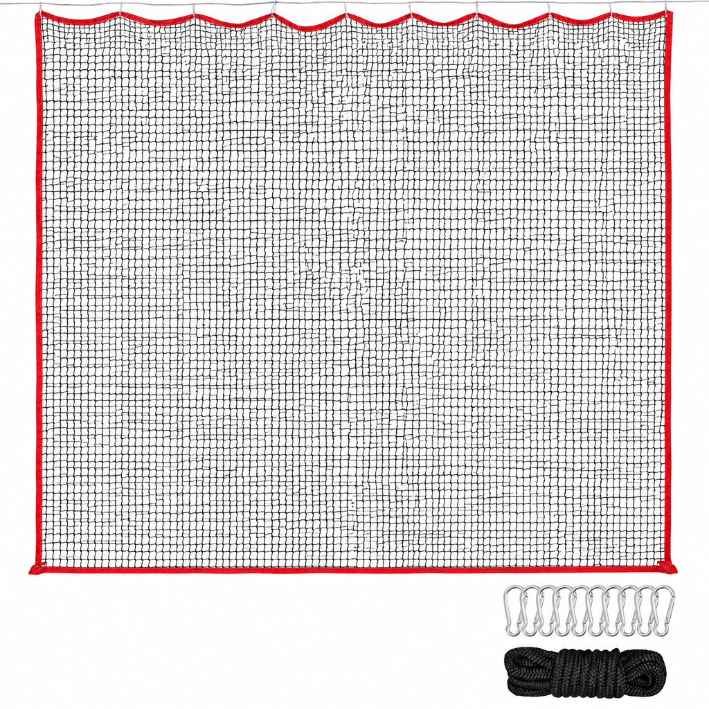 Golf practice net with clips and rope