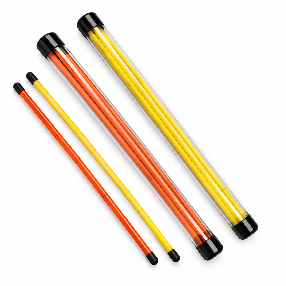 Collapsible alignment sticks included in the set